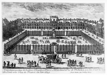 Perspektivische Ansicht des Place des Vosges